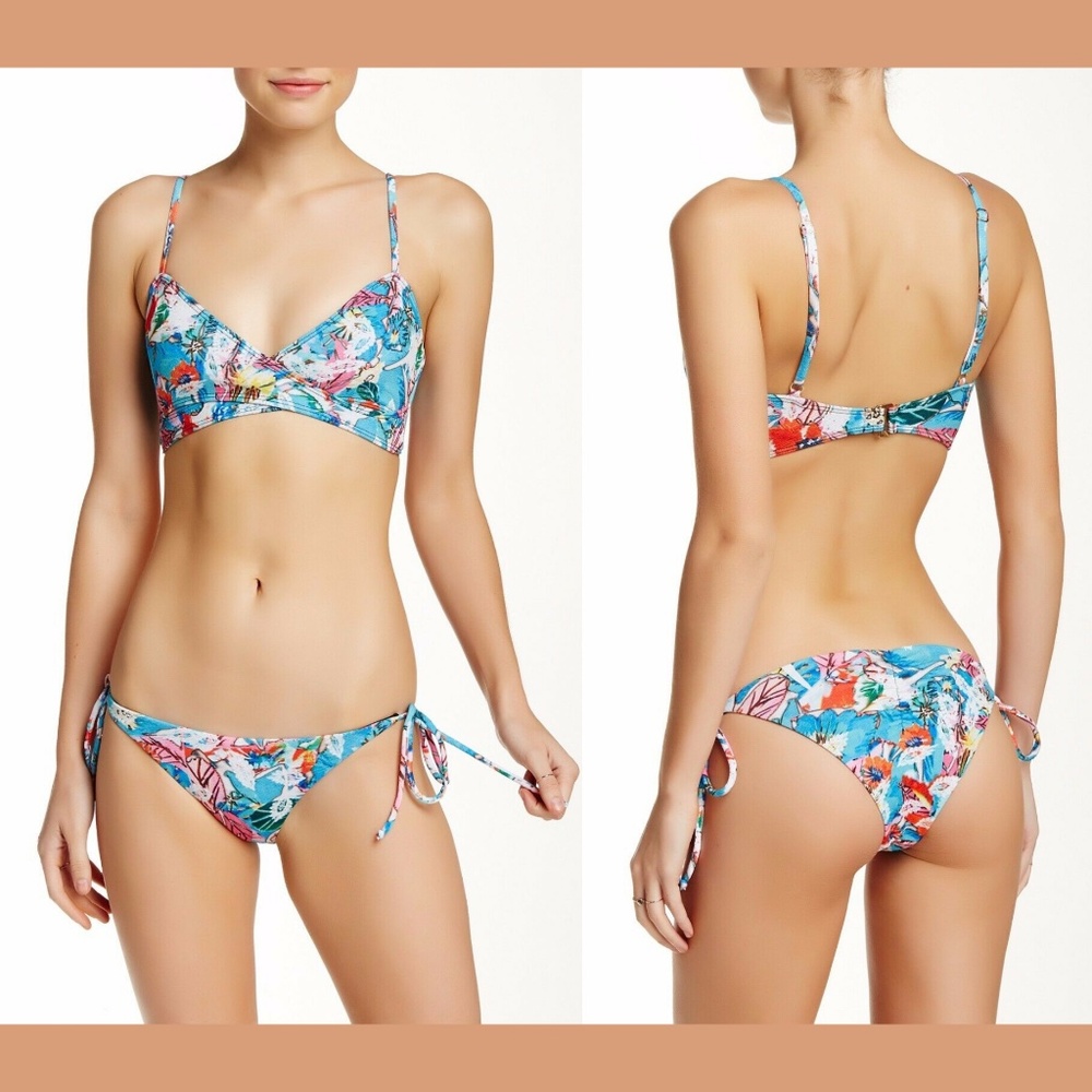 NWT Beach Riot Wrap Bikini Top + tie side bottoms